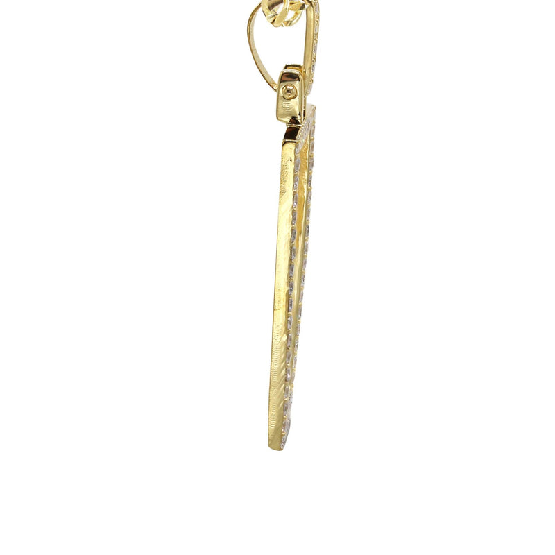 Diamond 10K/14K Yellow Gold Rectangle Picture Pendant Necklace | Appx. 0.60 Carat