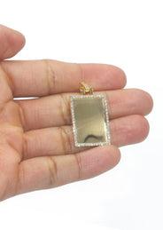 Diamond 10K/14K Yellow Gold Rectangle Picture Pendant Necklace | Appx. 0.60 Carat