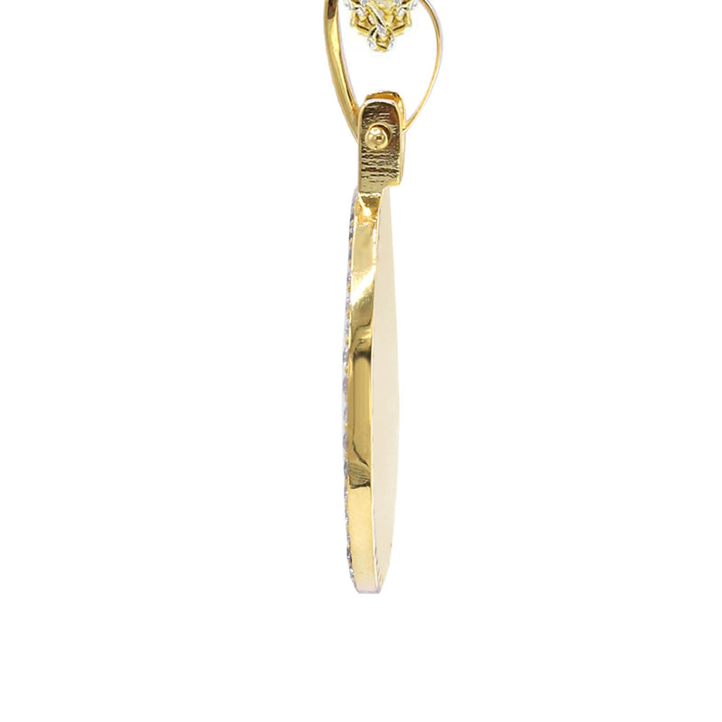 Diamond 10K/14K Yellow Gold Small Round Picture Pendant Necklace | Appx. 0.50 Carat