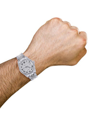 Mens Rolex Datejust Watch 16200 | Fluted Bezel | 36Mm | Diamond Roman Numeral Dial | Jubilee Band