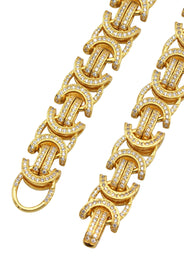 Gold Plated Iced Out Mens Byzantine Chain