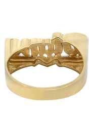 14K Two Tone Diamond Cut Gold Name Ring | Appx. 5.1 Grams