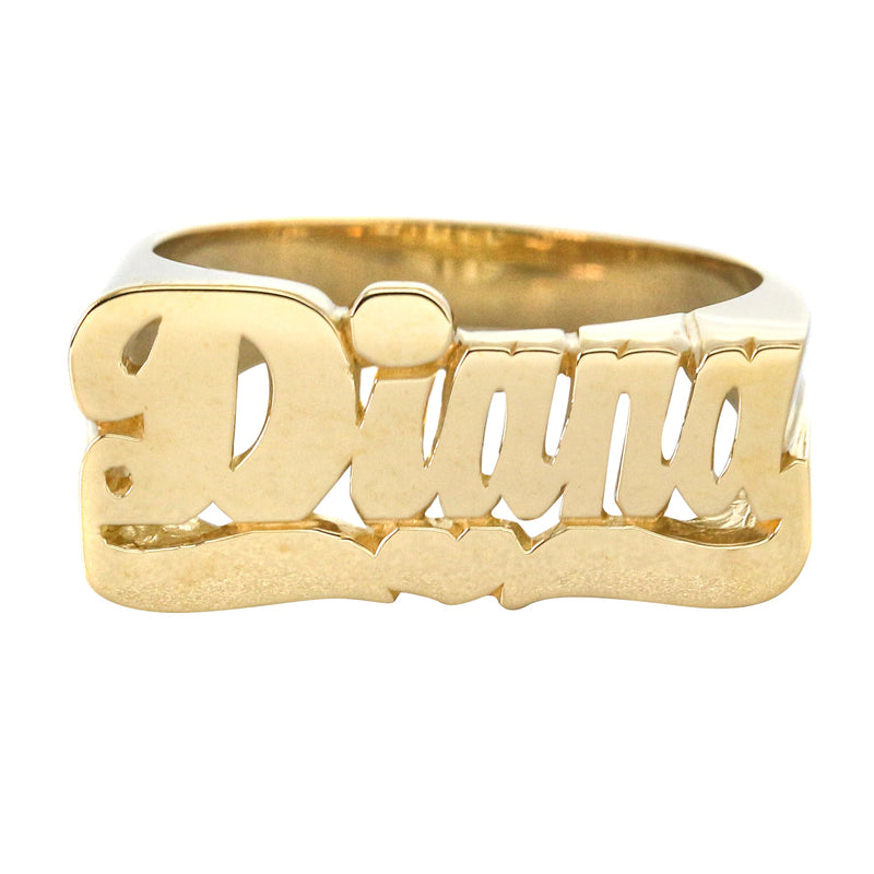 14K Script With Heart Gold Name Ring | Appx. 6 Grams