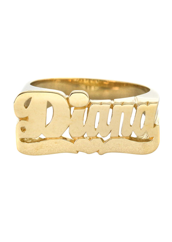 14K Script With Heart Gold Name Ring | Appx. 6 Grams