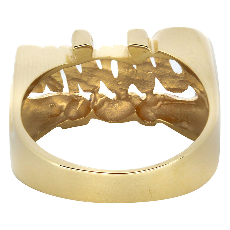 14K Two Tone Diamond Cut Gold Name Ring | Appx. 5.1 Grams