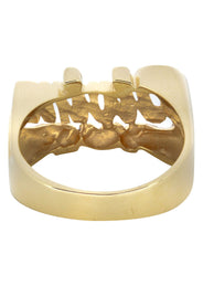 14K Two Tone Diamond Cut Gold Name Ring | Appx. 5.1 Grams