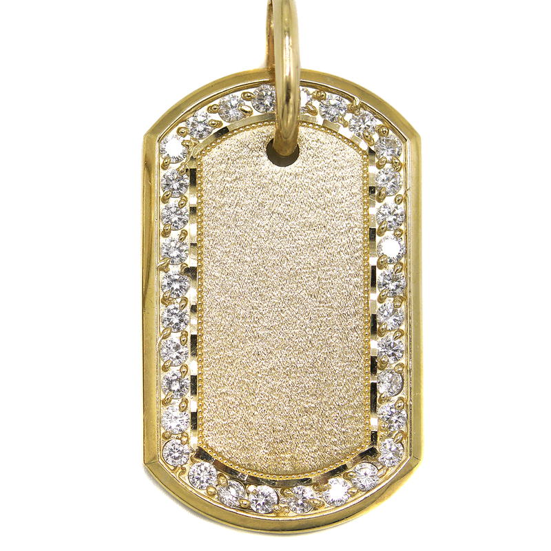 10K Gold  Dog Tag Pendant | Customizable Size
