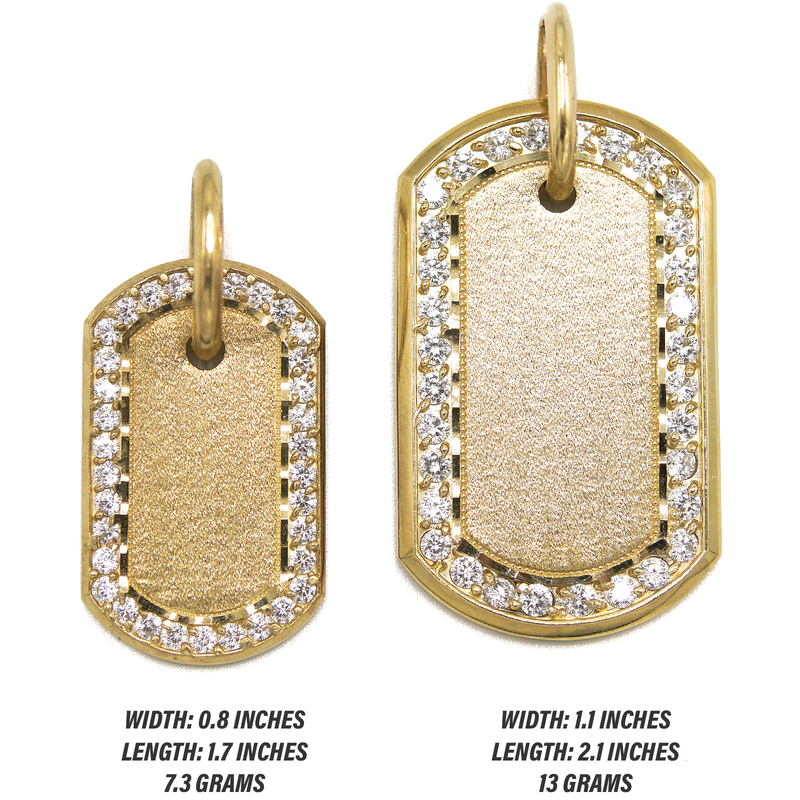 10K Gold  Dog Tag Pendant | Customizable Size
