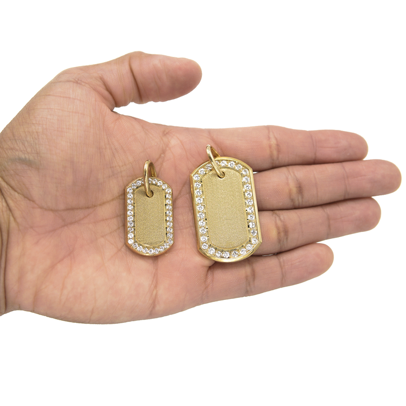 10K Gold  Dog Tag Pendant | Customizable Size