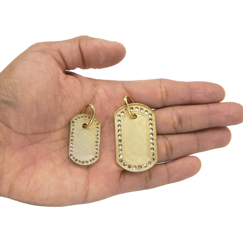 10K Gold  Dog Tag Pendant | Customizable Size