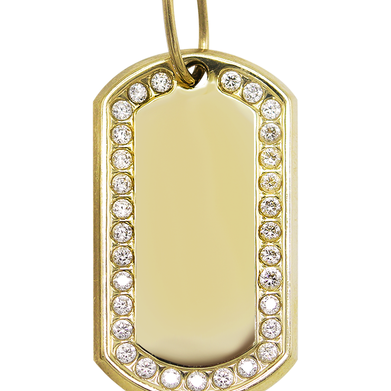 10K Gold  Dog Tag Pendant | Customizable Size