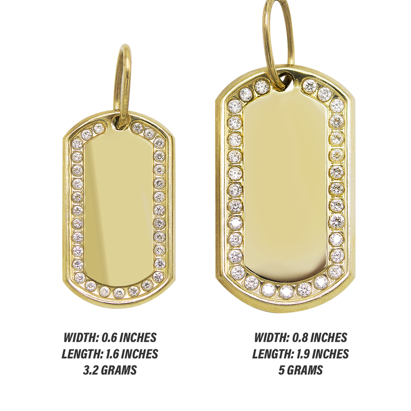 10K Gold  Dog Tag Pendant | Customizable Size