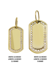 10K Gold  Dog Tag Pendant | Customizable Size