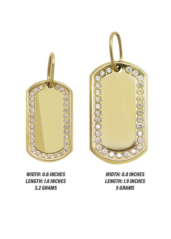 10K Gold  Dog Tag Pendant | Customizable Size