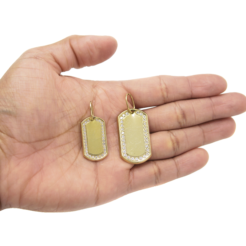 10K Gold  Dog Tag Pendant | Customizable Size