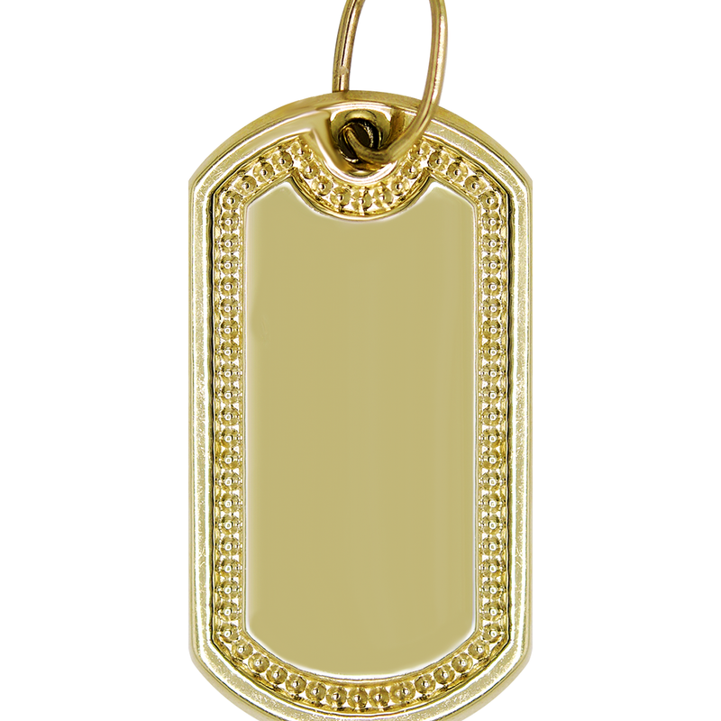 10K Gold  Dog Tag Pendant | Customizable Size