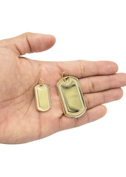 10K Gold  Dog Tag Pendant | Customizable Size