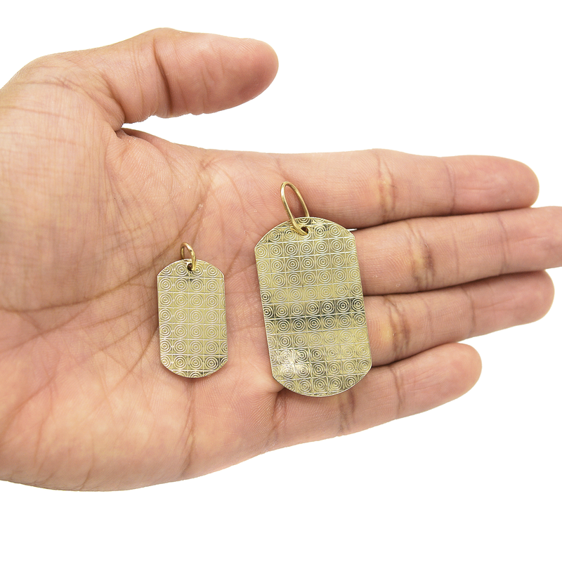10K Gold  Dog Tag Pendant | Customizable Size