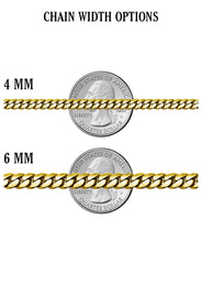 White Gold Plated Mens Dog Tag Chain