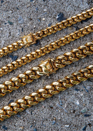 Gold Plated Double Miami Cuban Link ( 10 MM & 14 MM )