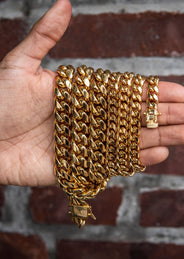 Gold Plated Double Miami Cuban Link ( 10 MM & 14 MM )