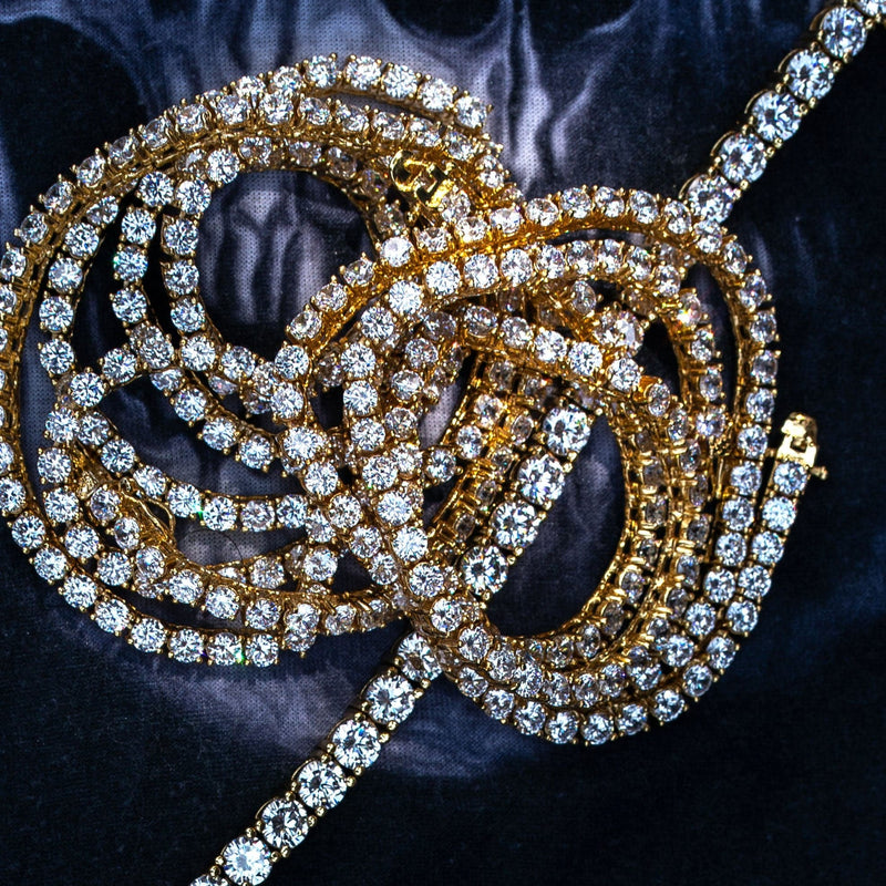 Gold Plated Tennis Chains ( 4 MM ) & Tennis Bracelet