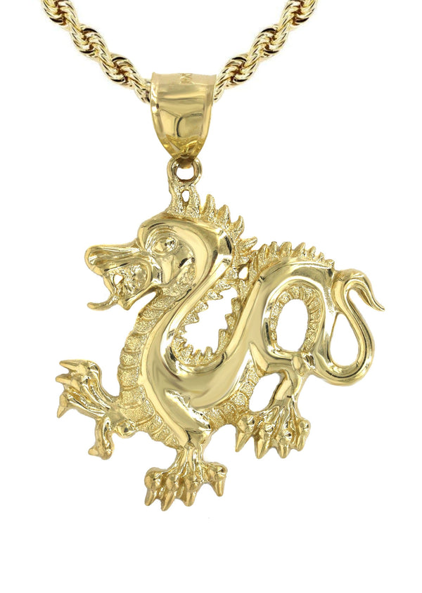 10K Yellow Gold Dragon Necklace | Appx. 18.9 Grams