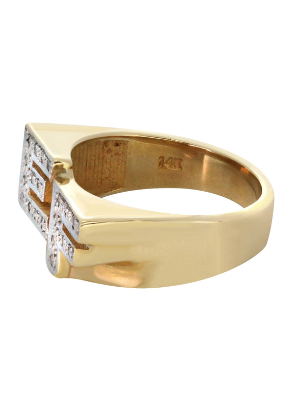 14K Diamond Initials Gold Name Ring | Style #108