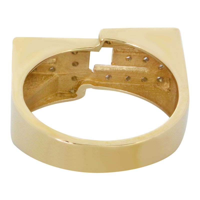 14K Diamond Initials Gold Name Ring | Style #108