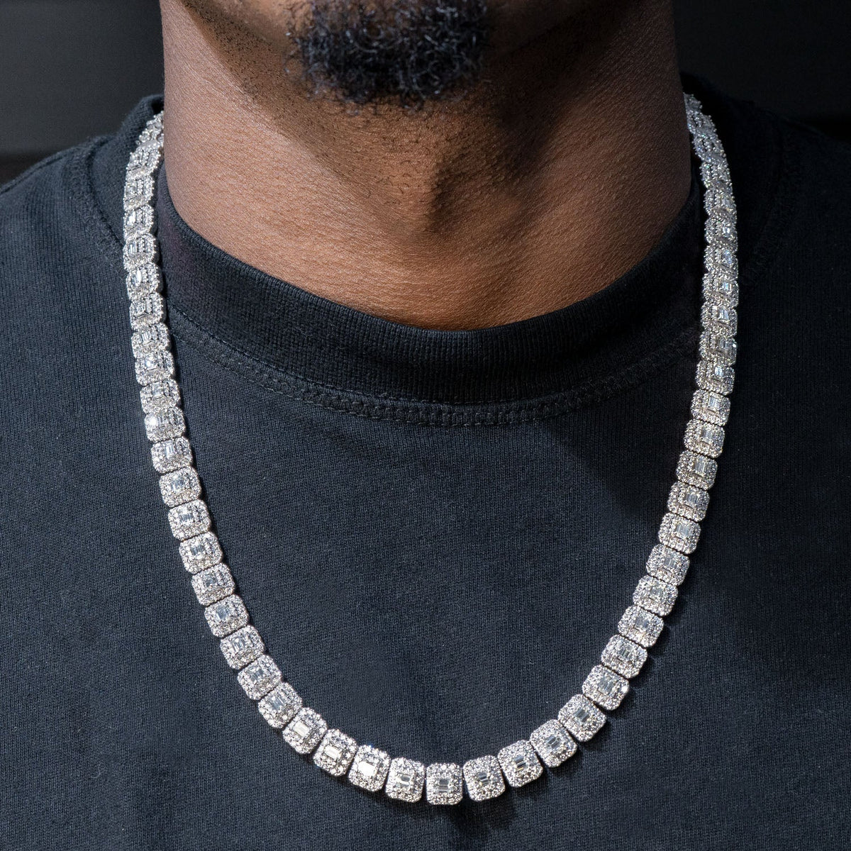 High End Jewelry - Diamond Baguette Tennis Iced Out Chain