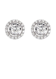 Mens Stud Diamond Earrings | 1.25 Carats 14K White Gold