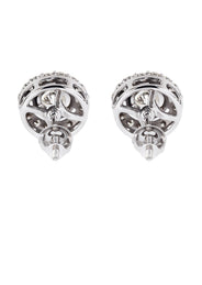 Mens Stud Diamond Earrings | 1.25 Carats 14K White Gold