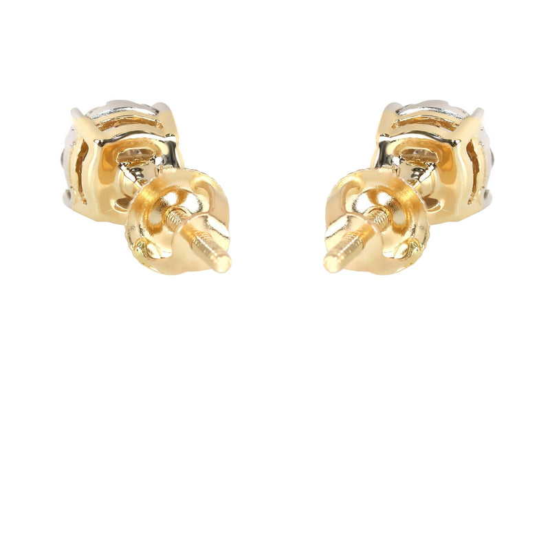Mens Stud Diamond Earrings | 0.33 Carats 14K Yellow Gold