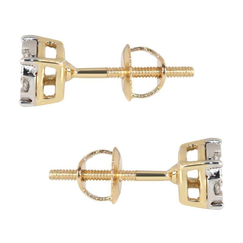 Mens Stud Diamond Earrings | 0.33 Carats 14K Yellow Gold