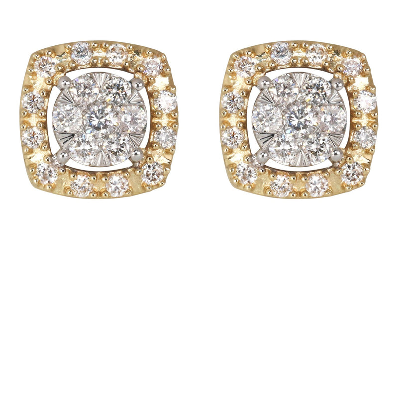 Mens Stud Diamond Earrings | 0.54 Carats 14K Yellow Gold