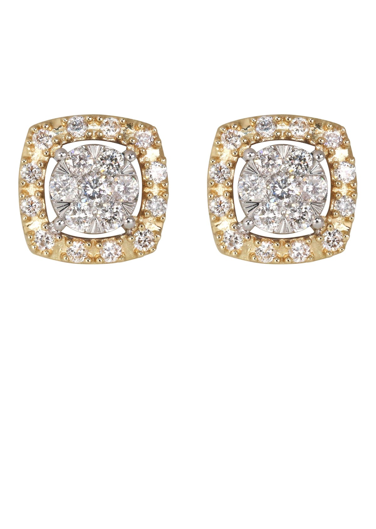 Mens Stud Diamond Earrings | 0.54 Carats 14K Yellow Gold