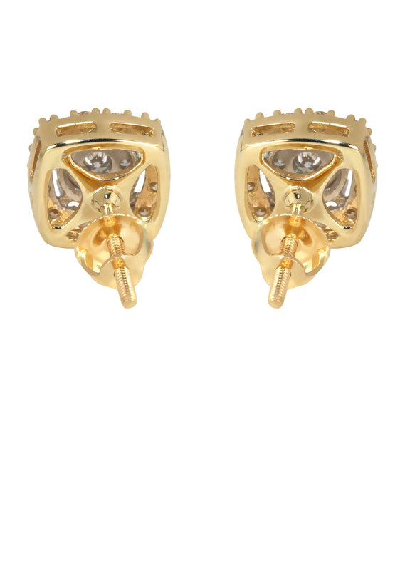Mens Stud Diamond Earrings | 0.54 Carats 14K Yellow Gold