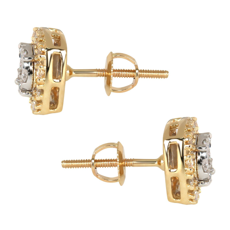 Mens Stud Diamond Earrings | 0.54 Carats 14K Yellow Gold