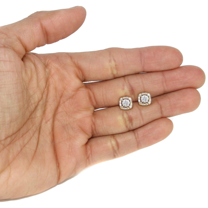 Mens Stud Diamond Earrings | 0.54 Carats 14K Yellow Gold