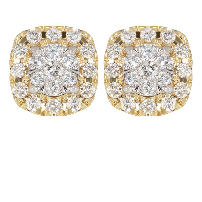 Mens Stud Diamond Earrings | 1.03 Carats 14K Yellow Gold