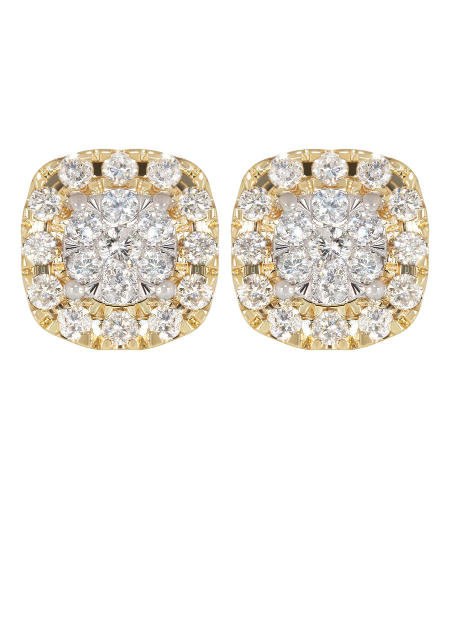 Mens Stud Diamond Earrings | 1.03 Carats 14K Yellow Gold