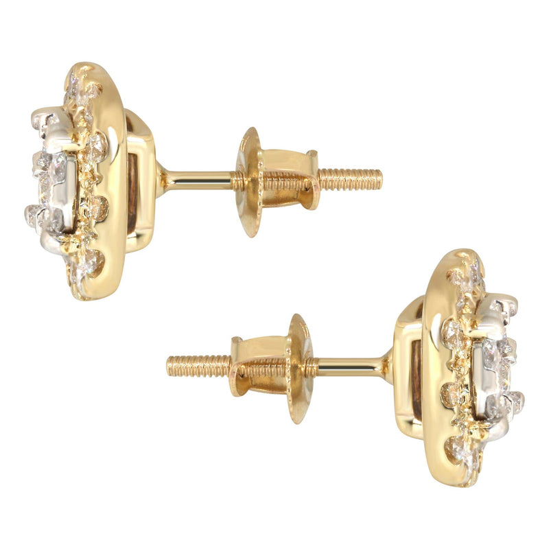 Mens Stud Diamond Earrings | 1.03 Carats 14K Yellow Gold