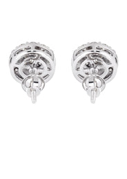 Mens Stud Diamond Earrings | 0.96 Carats 14K White Gold