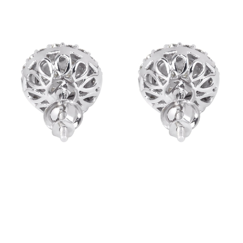 Mens Stud Diamond Earrings | 0.85 Carats 14K White Gold