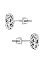 Mens Stud Diamond Earrings | 0.85 Carats 14K White Gold
