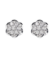 Mens Stud Diamond Earrings | 0.6 Carats 14K White Gold