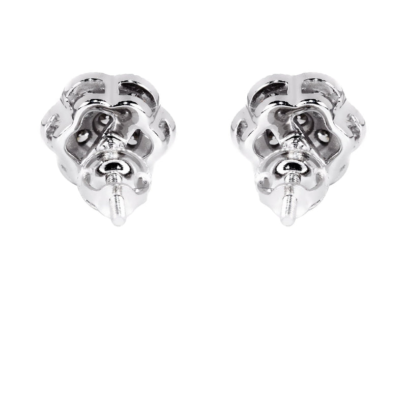 Mens Stud Diamond Earrings | 0.6 Carats 14K White Gold