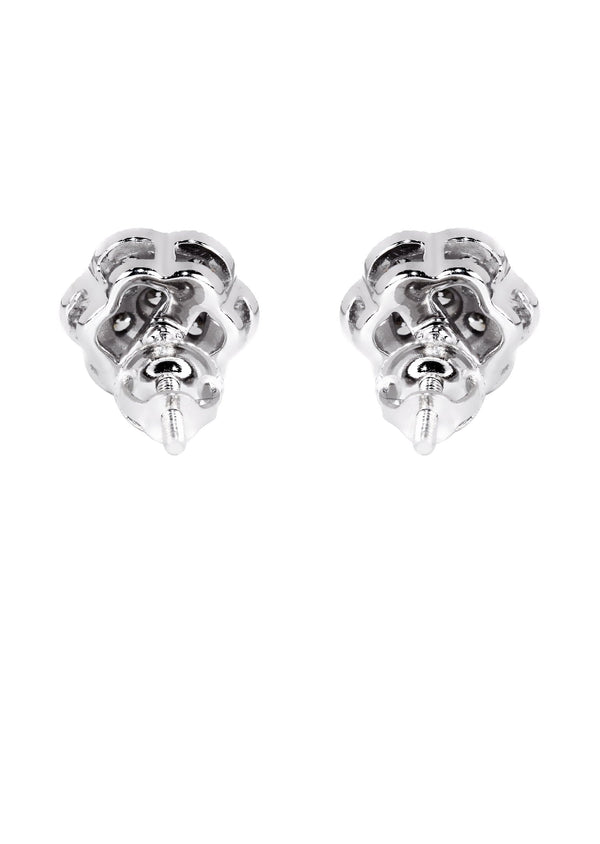 Mens Stud Diamond Earrings | 0.6 Carats 14K White Gold
