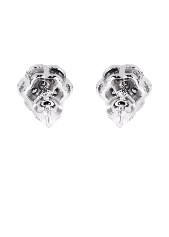 Mens Stud Diamond Earrings | 0.6 Carats 14K White Gold