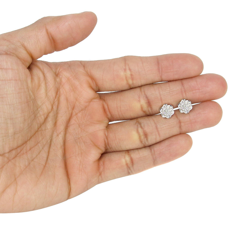 Mens Stud Diamond Earrings | 0.6 Carats 14K White Gold